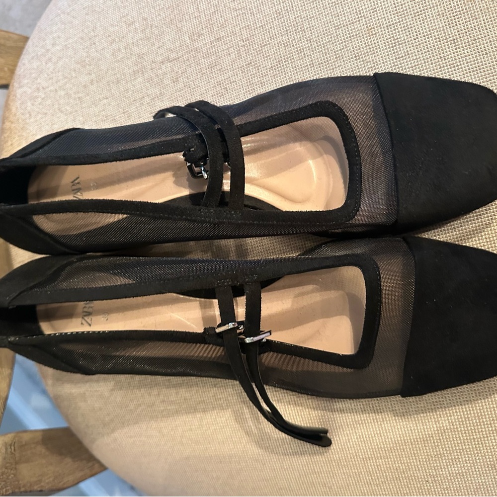 Zara Black Mesh Heels